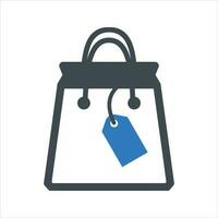 Shopping bag icon. Vector and glyph