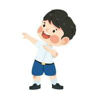 Kid boy student Dabbing Dance cartoon vector