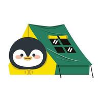 Penguin Camping in a Tent vector