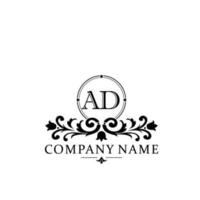 Initial letter AD simple and elegant monogram design template logo vector