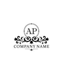 Initial letter AP simple and elegant monogram design template logo vector