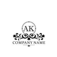 Initial letter AK simple and elegant monogram design template logo vector