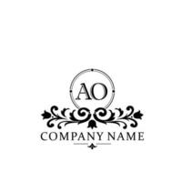 Initial letter AO simple and elegant monogram design template logo vector