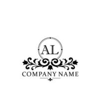 Initial letter AL simple and elegant monogram design template logo vector