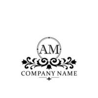 Initial letter AM simple and elegant monogram design template logo vector