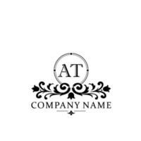 Initial letter AT simple and elegant monogram design template logo vector