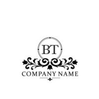 Initial letter BT simple and elegant monogram design template logo vector