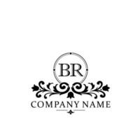 Initial letter BR simple and elegant monogram design template logo vector