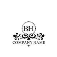 Initial letter BH simple and elegant monogram design template logo vector