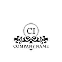 Initial letter CI simple and elegant monogram design template logo vector