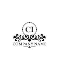 Initial letter CI simple and elegant monogram design template logo vector