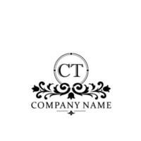 Initial letter CT simple and elegant monogram design template logo vector