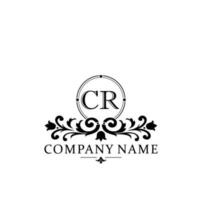 Initial letter CR simple and elegant monogram design template logo vector