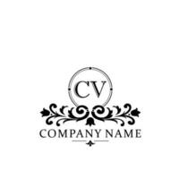 inicial letra CV sencillo y elegante monograma diseño modelo logo vector