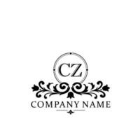 Initial letter CZ simple and elegant monogram design template logo vector