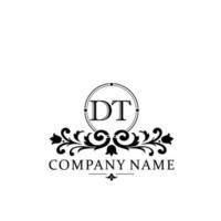 Initial letter DT simple and elegant monogram design template logo vector