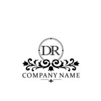 Initial letter DR simple and elegant monogram design template logo vector