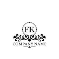 Initial letter FK simple and elegant monogram design template logo vector