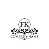 Initial letter FK simple and elegant monogram design template logo vector