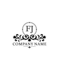 Initial letter FJ simple and elegant monogram design template logo vector