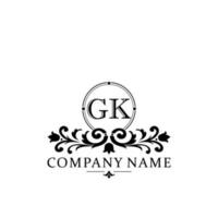 Initial letter GK simple and elegant monogram design template logo vector