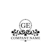 Initial letter GE simple and elegant monogram design template logo vector