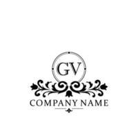 Initial letter GV simple and elegant monogram design template logo vector