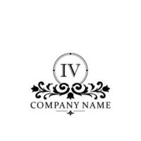 Initial letter IV simple and elegant monogram design template logo vector