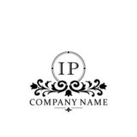 Initial letter IP simple and elegant monogram design template logo vector