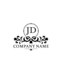 Initial letter JD simple and elegant monogram design template logo vector