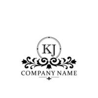 Initial letter KJ simple and elegant monogram design template logo vector