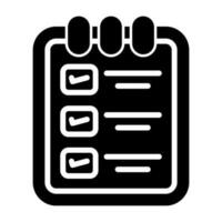 Memo pad with checklist Vector Icon