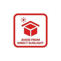 Avoid from direct sunlight packaging mark icon symbol vector