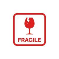 Fragile packaging mark icon symbol vector