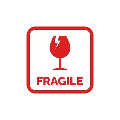 Fragile packaging mark icon symbol vector