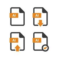 ai archivo icono aislado en blanco antecedentes vector