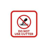 Do not use cutter packaging mark icon symbol vector