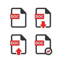 DOC file icon isolated on white background vector