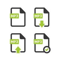 MP3 file icon isolated on white background vector