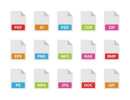 archivo formato icono conjunto aislado en blanco antecedentes vector