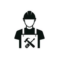 Construction worker icon isolated on white background. Worker icon. Builder icon vector