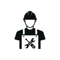 Construction worker icon isolated on white background. Worker icon. Builder icon vector