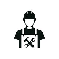 Construction worker icon isolated on white background. Worker icon. Builder icon vector