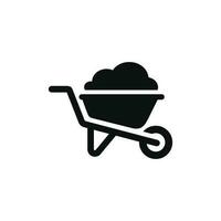 Wheelbarrow icon isolated on white background vector