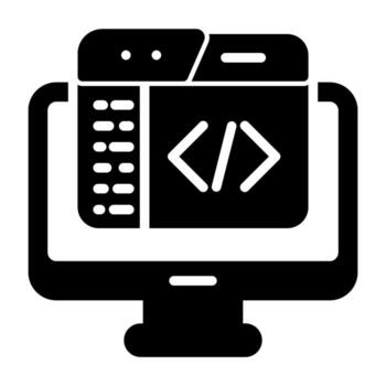 código editor vector icono