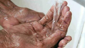 Washing hands with water and soap video