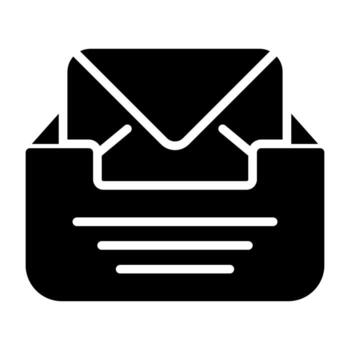 bandeja de entrada con sobre vector icono