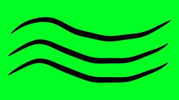 water waves flowing animation on Green screen. sea waves flowing and streaming Ocean waves animation. video