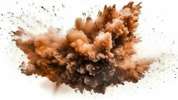 dust explosion on white background photo