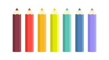 Set of vector colored pencils on an isolated background